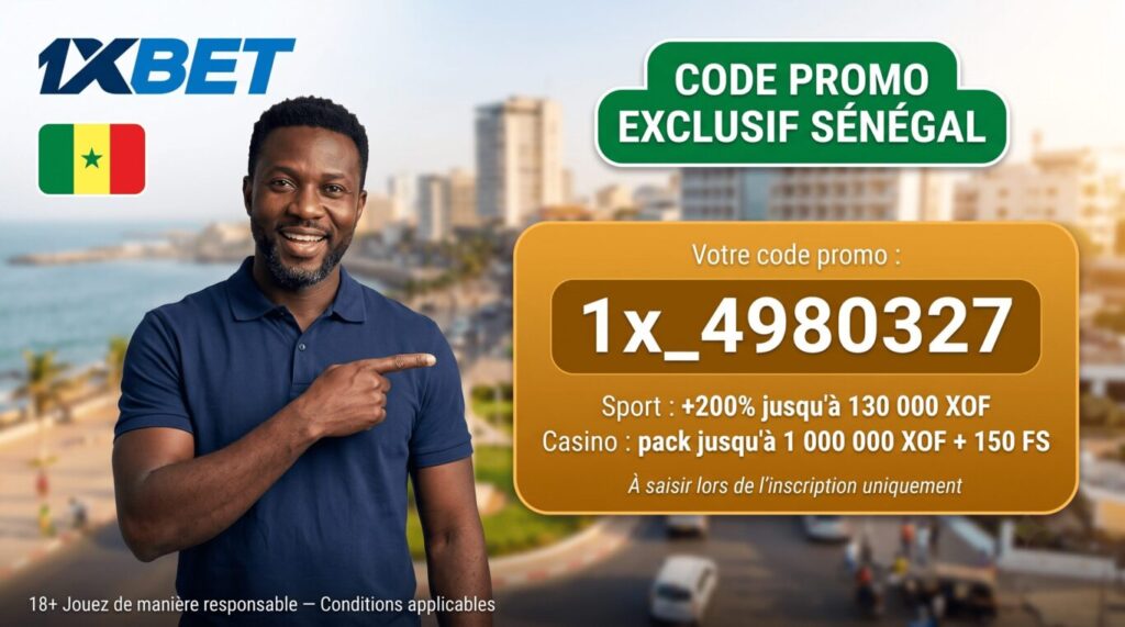 Code promo 1xBet Sénégal — comment l'obtenir et l'activer
